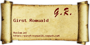 Girst Romuald névjegykártya